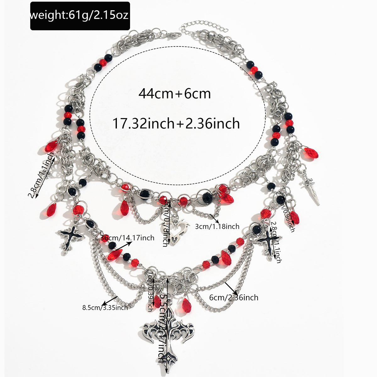 Halloween Cross Necklace Wholesale Cross-Border Vintage Dark Heavy-Duty Gothic Style Necklace Light Luxury Niche Sweater Chain