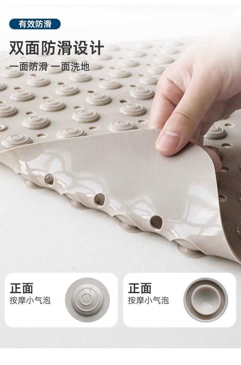 New Non-slip Bath Mat with Suction Cup and Drain Hole, Soft Machine-washable Shower Mat Non-slip Bath Mat