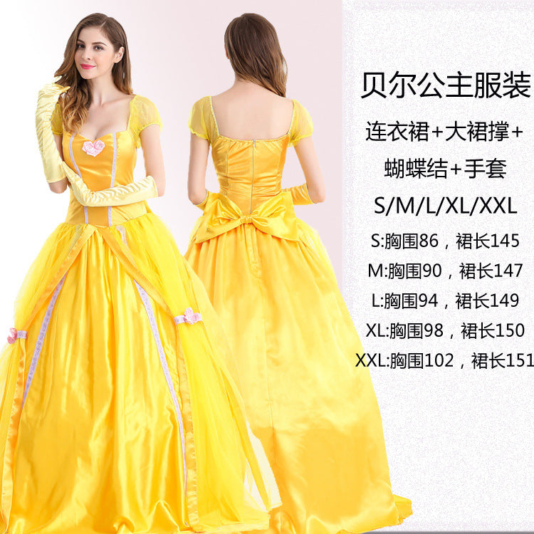 Adult Halloween Snow White Bell Cinderella Ice Sleeping Beauty Rapunzel Party Stage Performance Princess Dress