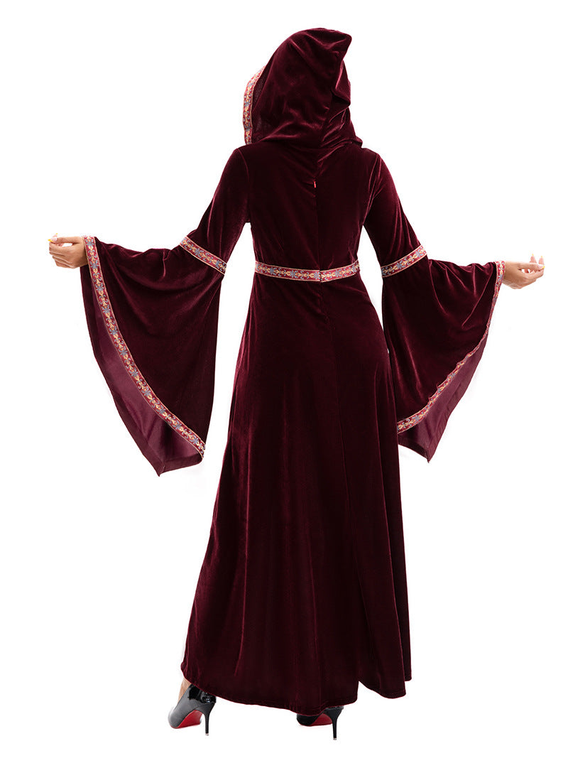 2025 Halloween Family Costume Performance Costume Party Performance Costume Adult European Medieval Burgundy Vampire