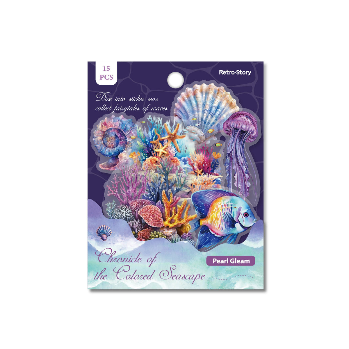 Retrostory Underwater World Series Stickers Creative Handbook Stickers Pet Cartoon Handbook Decorative Sticker Pack
