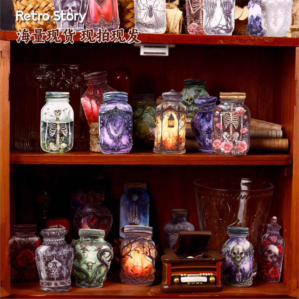 Retrostory Magic Bottle Series DIY Retro Landscaping Stickers Creative Decorative Stickers 8 Handbook Stickers