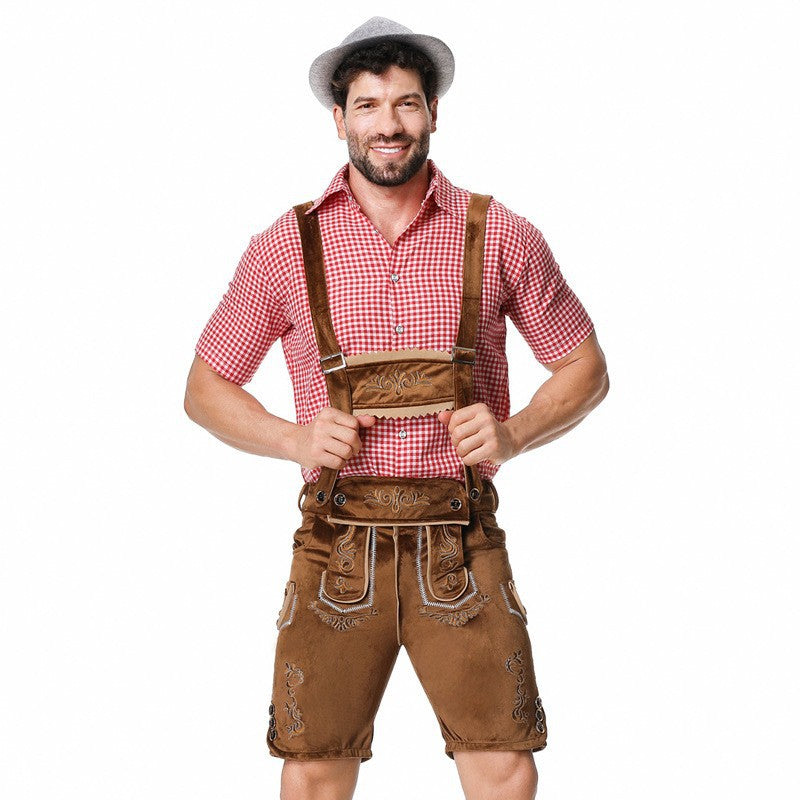 Halloween Costume Wish German Oktoberfest Costume Men's Overalls Suit Adult Stage Cosplay Costume
