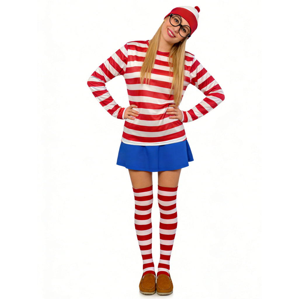 Halloween Costume Smart Wally Where's Wally UK Anime Costume cosplay Couple Costume