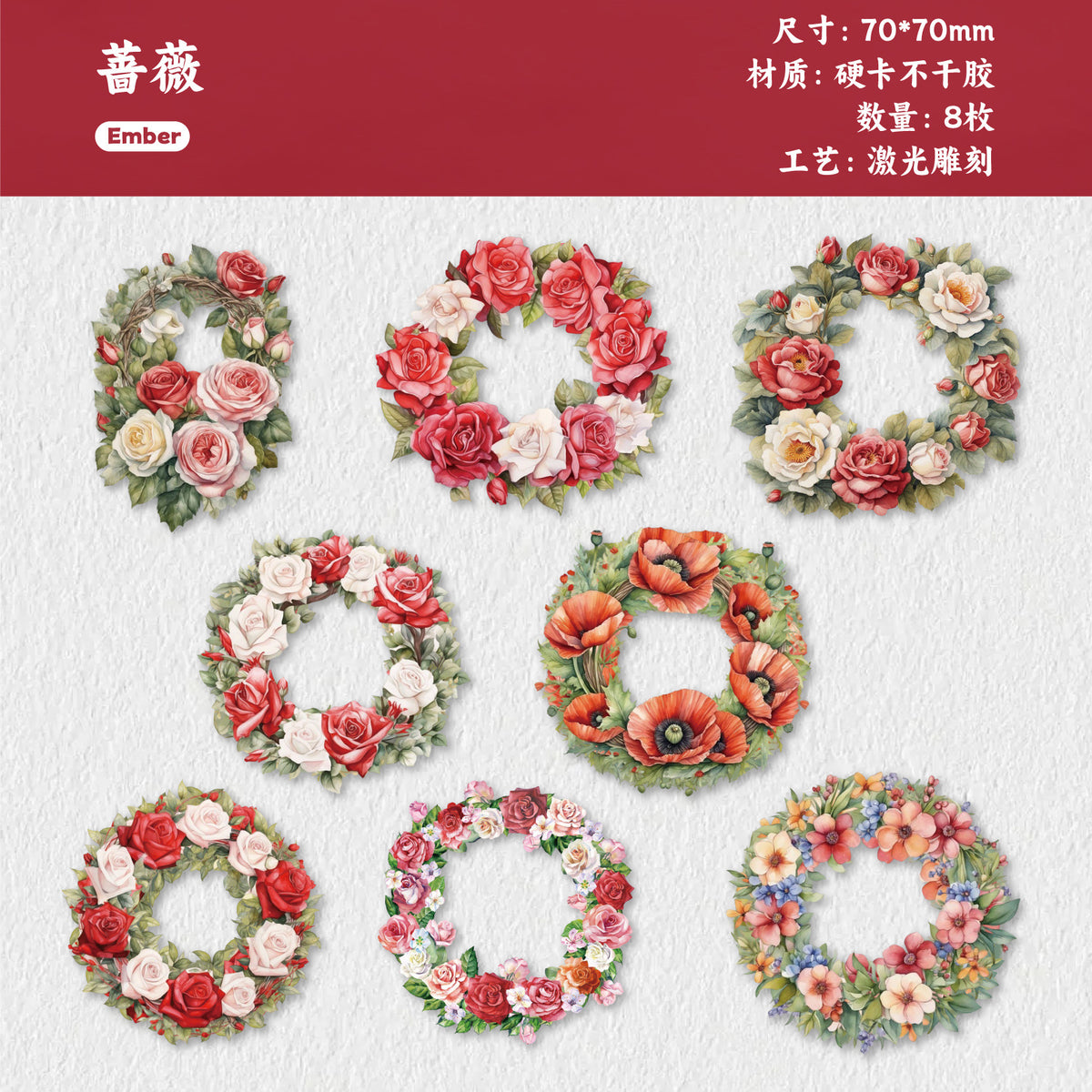 Retrostory Garland Series Pet Hard Cardboard Stickers Creative Pastoral Decoration Collage Material Landscaping Stickers