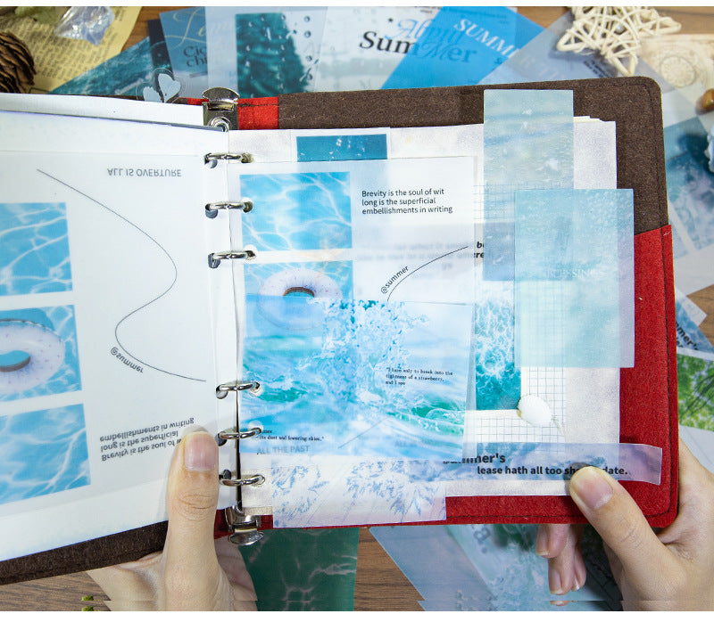 New Style Journal Background Sulfuric Acid Paper Diary Decoration Fresh Style Items Stickers Journal Material Paper Printing
