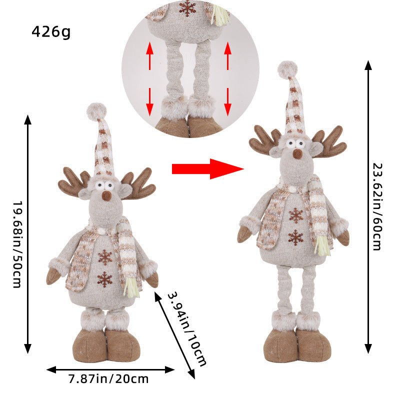 A variety of Christmas standing telescopic doll hotel window Christmas snowman elk doll decorative ornaments