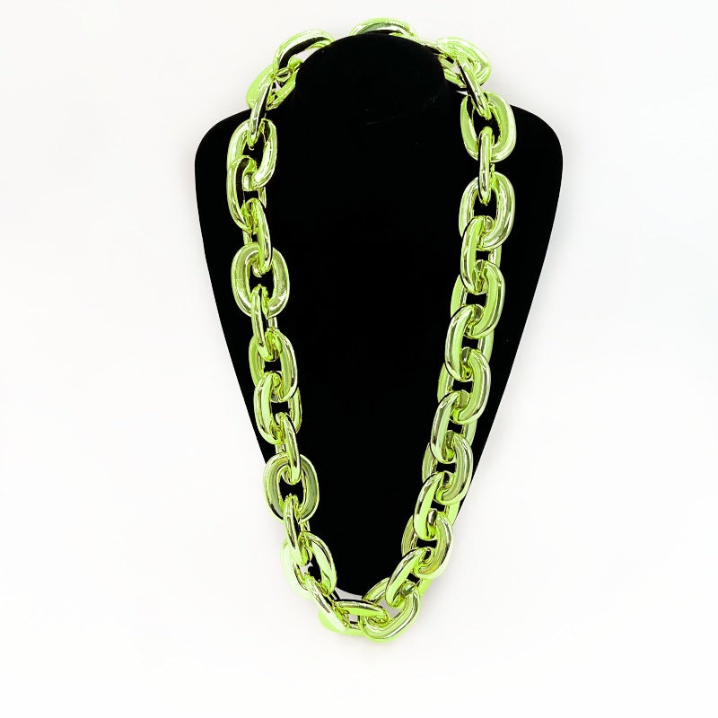 2025 Halloween Christmas Necklace Holiday Party Team Fan Ccb Thick Necklace Exaggerated Hip-Hop Big Gold Chain