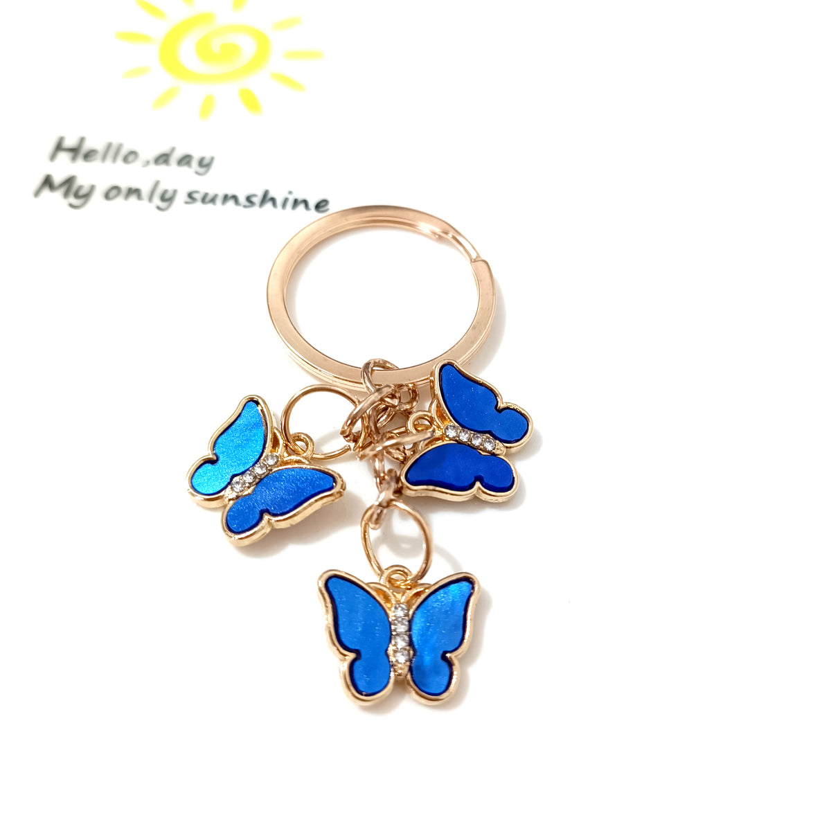 Cross-border new butterfly keychain European and American pendant key accessories schoolbag pendant decoration accessories wholesale