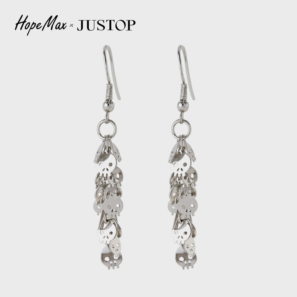Justop European and American Halloween Earrings, Quirky Skull Earrings, Holiday Instagram-Style Personalized Tassel Earrings