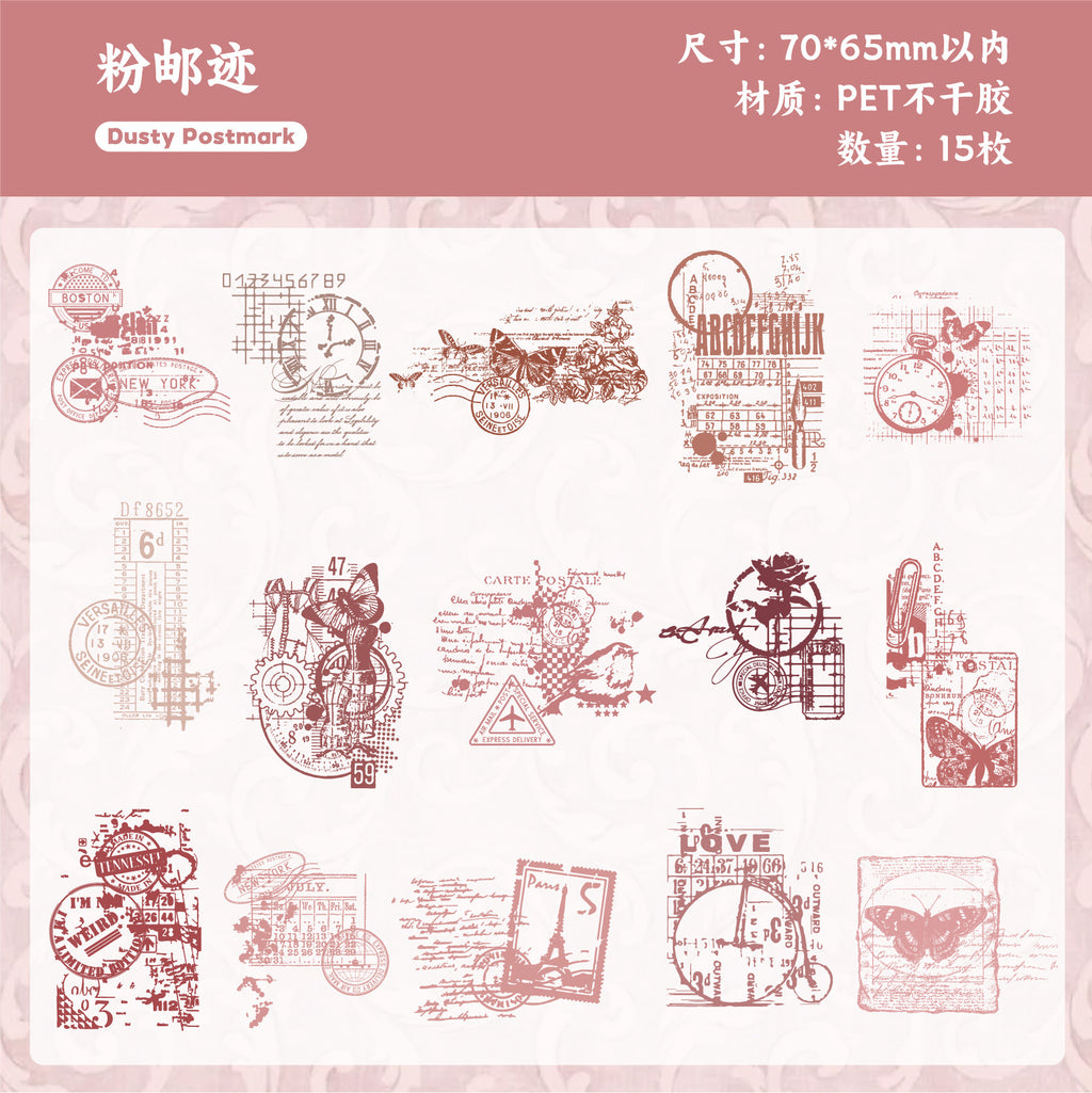 Retrostory Manuscript Series Pet Self-Adhesive Handbook Sticker Pack Background Sticker Creative Decorative Landscaping Sticker