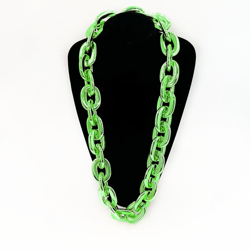 2025 Halloween Christmas Necklace Holiday Party Team Fan Ccb Thick Necklace Exaggerated Hip-Hop Big Gold Chain
