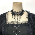 Cross-border foreign trade Halloween Victorian court dress women's long dress lace stitching bell sleeve dress women