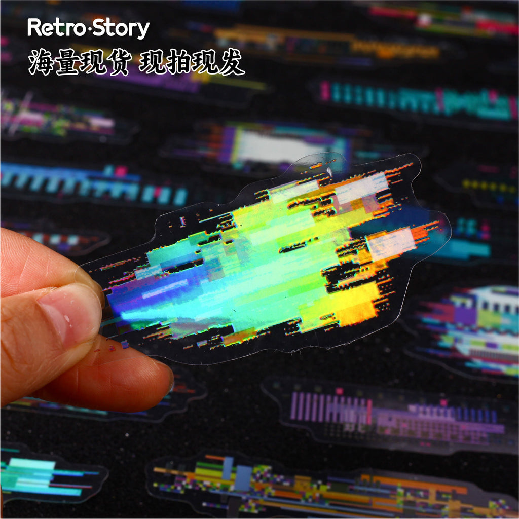 Retrostory Noise Space Series Laser Stickers 20 Creative Cyberpunk Style Decorative Stickers