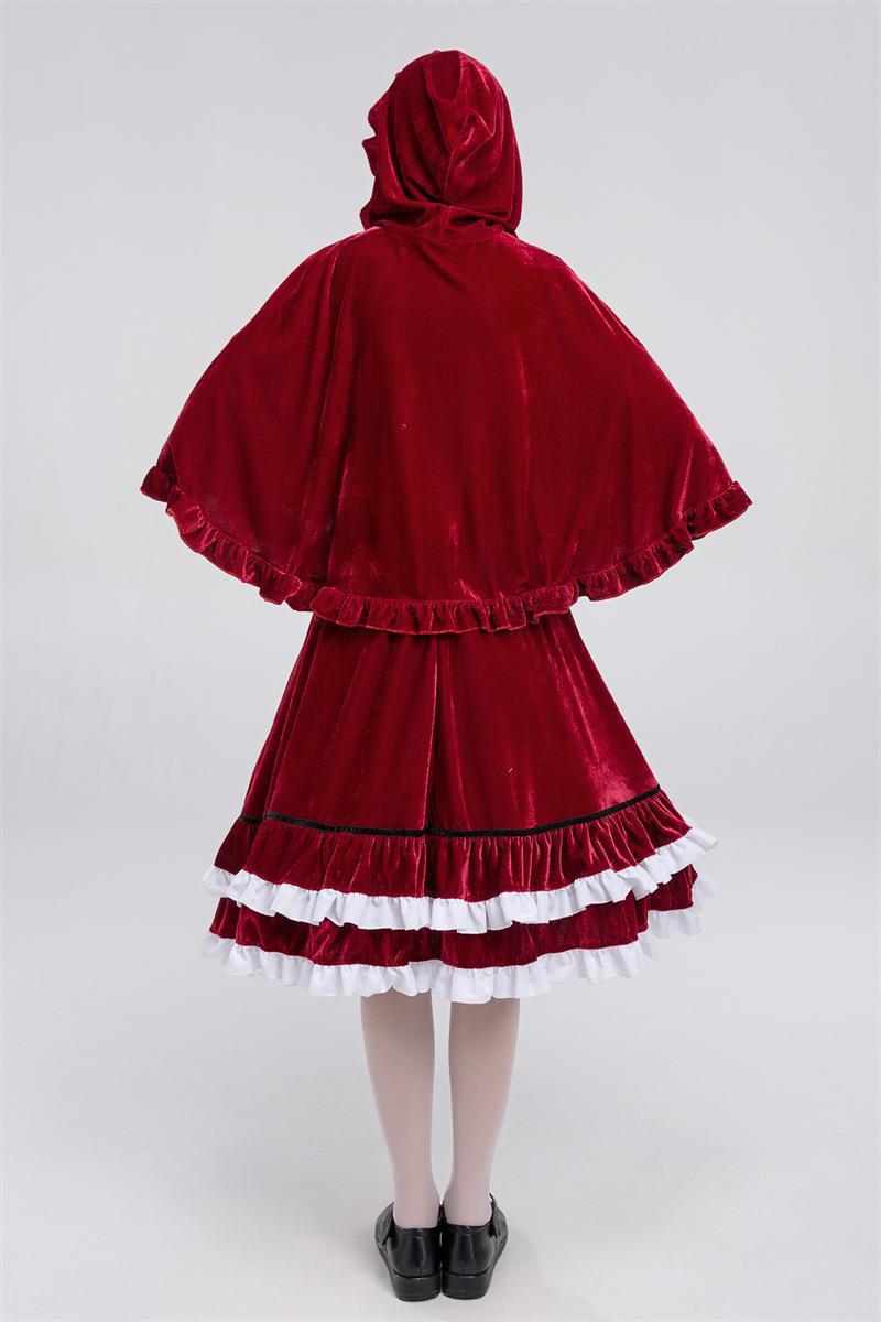 European and American New Halloween Little Red Riding Hood Cos Role-Playing Anime Party Costume Little Red Riding Hood Performance Outfit