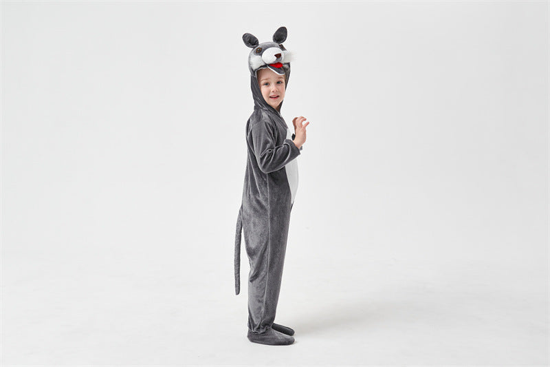 Halloween Big Bad Wolf Plays Parent-Child Animal Siaman Children's Drama Stage Performance Costume Big Tail Wolf
