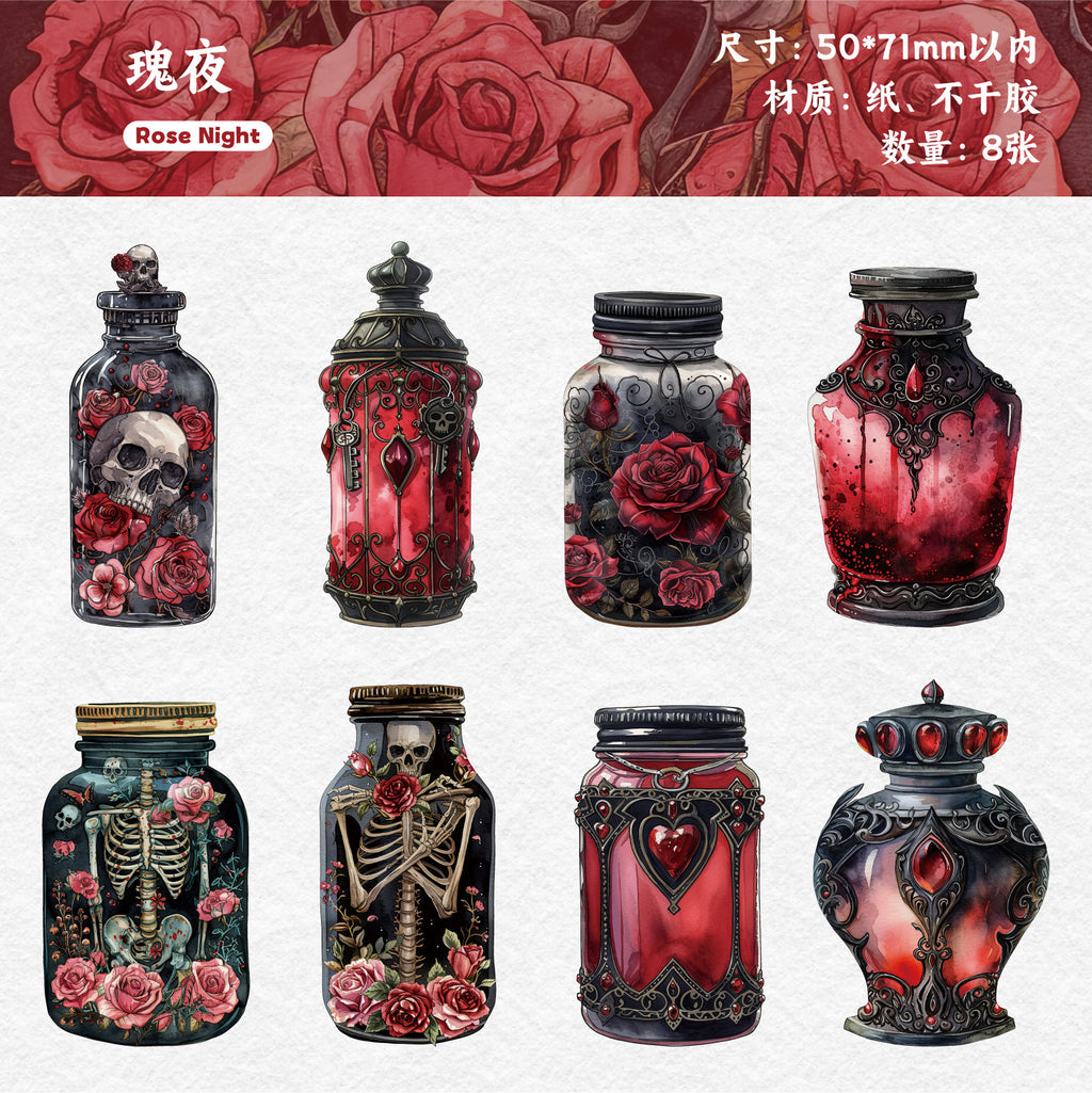 Retrostory Magic Bottle Series DIY Retro Landscaping Stickers Creative Decorative Stickers 8 Handbook Stickers