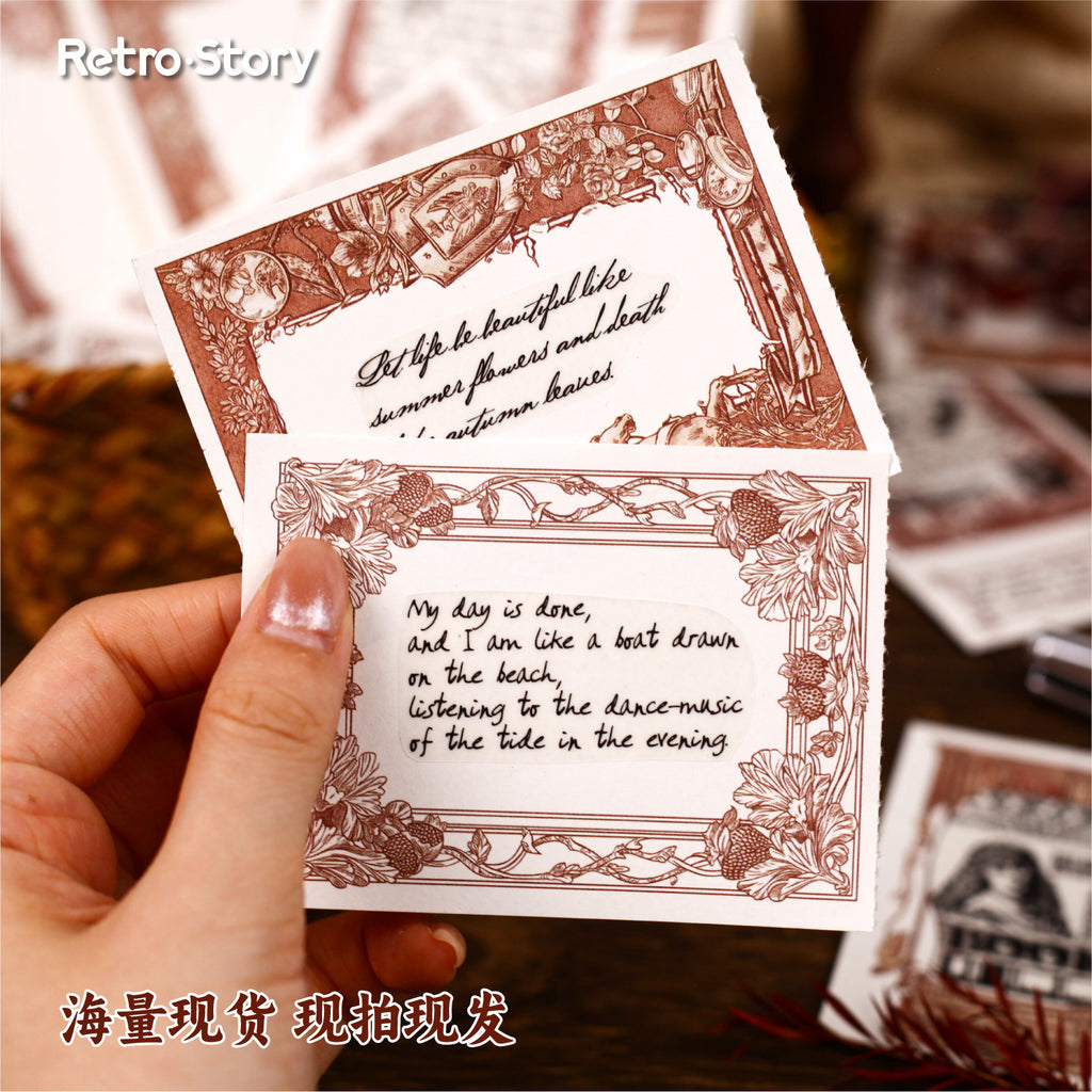 Retrostory Letterhead Series Cross-Border Letterhead Base Paper DIY Decorative Background Paper Sticky Note Handmade Note