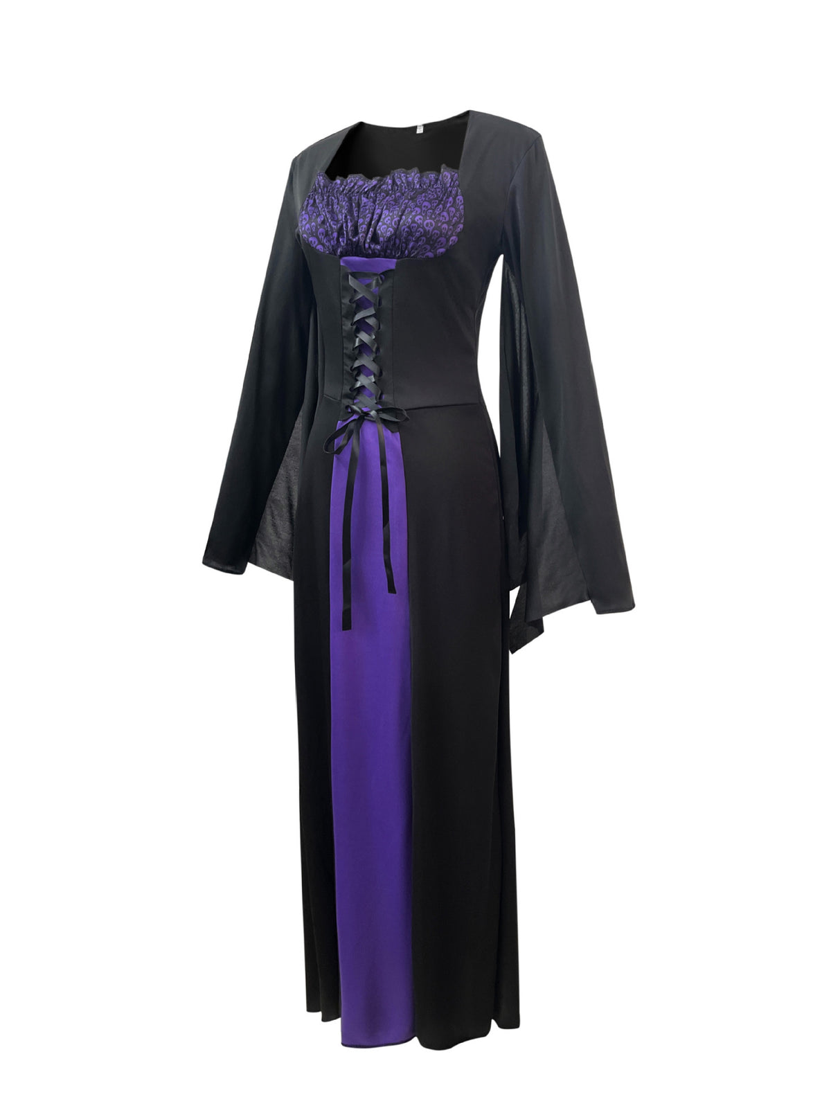 Amazon Cross-Border Halloween Purple Witch Costume Magician Long Skirt Wizard Cosplay Stage Performance Costume