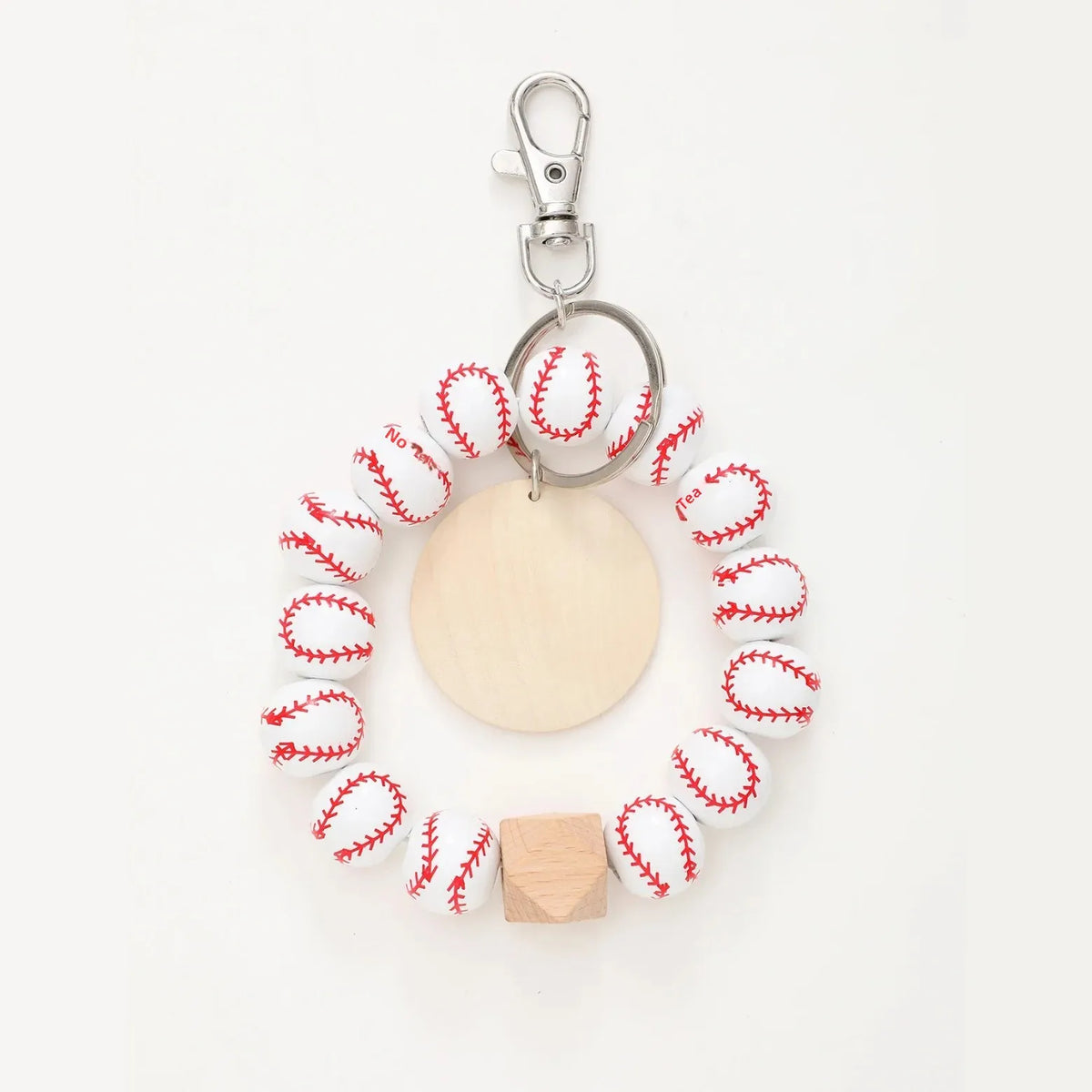 Sporty Baseball Independence Day Halloween Wooden Beads Wooden Fruit Summer Party Keychain Bracelet