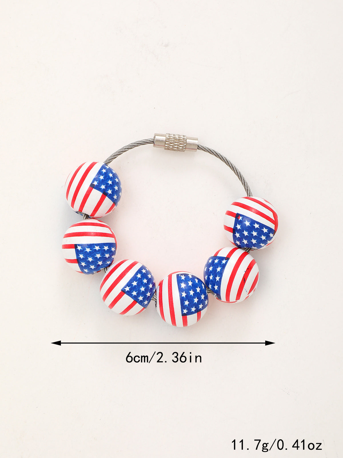 Sporty Baseball Independence Day Halloween Wooden Beads Wooden Fruit Summer Party Keychain Bracelet