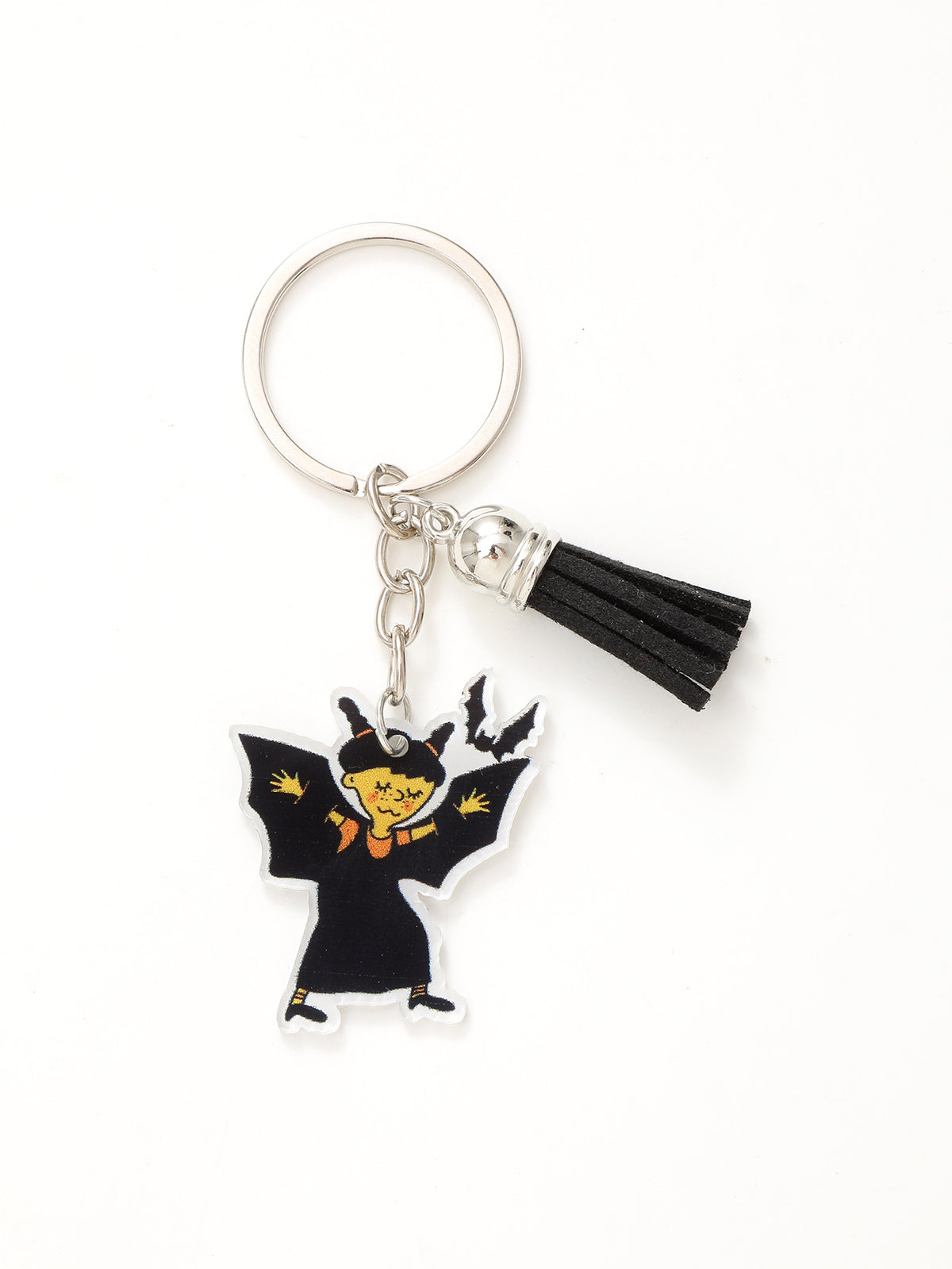 New Halloween Funny Acrylic Keychain Bat Pumpkin Head Witch Tassel Pendant Bag Accessories Pendant
