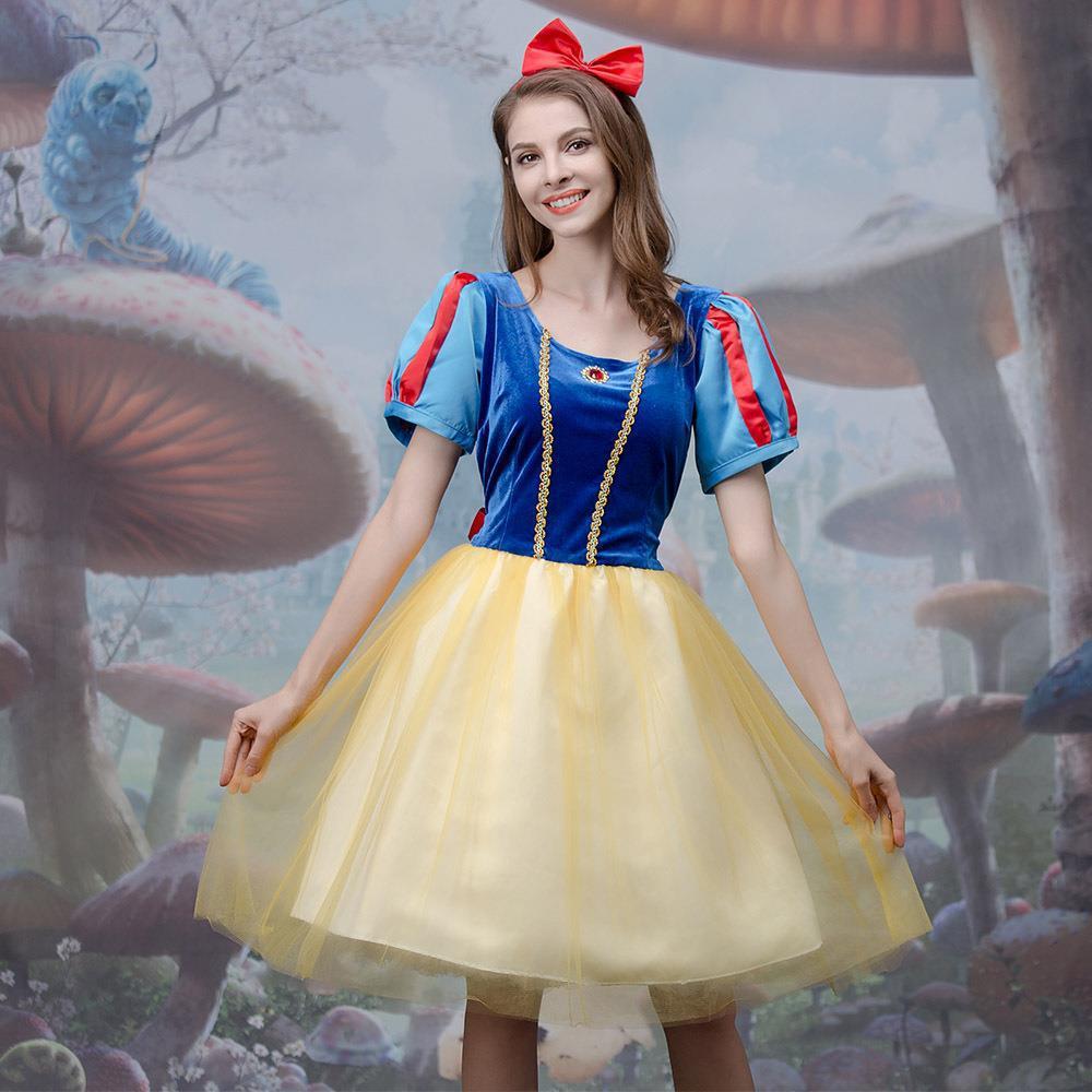 2024 New Halloween Costumes Cosplay Fairy Tale Snow White Short Skirt Children's Day Performance Costumes