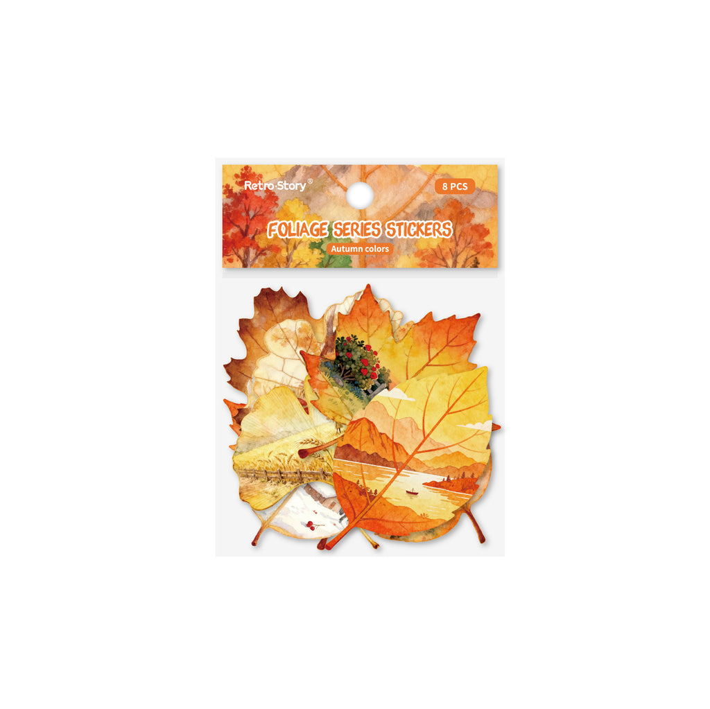 Retrostory Foliage Series Stickers Creative Leaf Landscaping Stickers Decorative Materials Handbook Material Base Stickers
