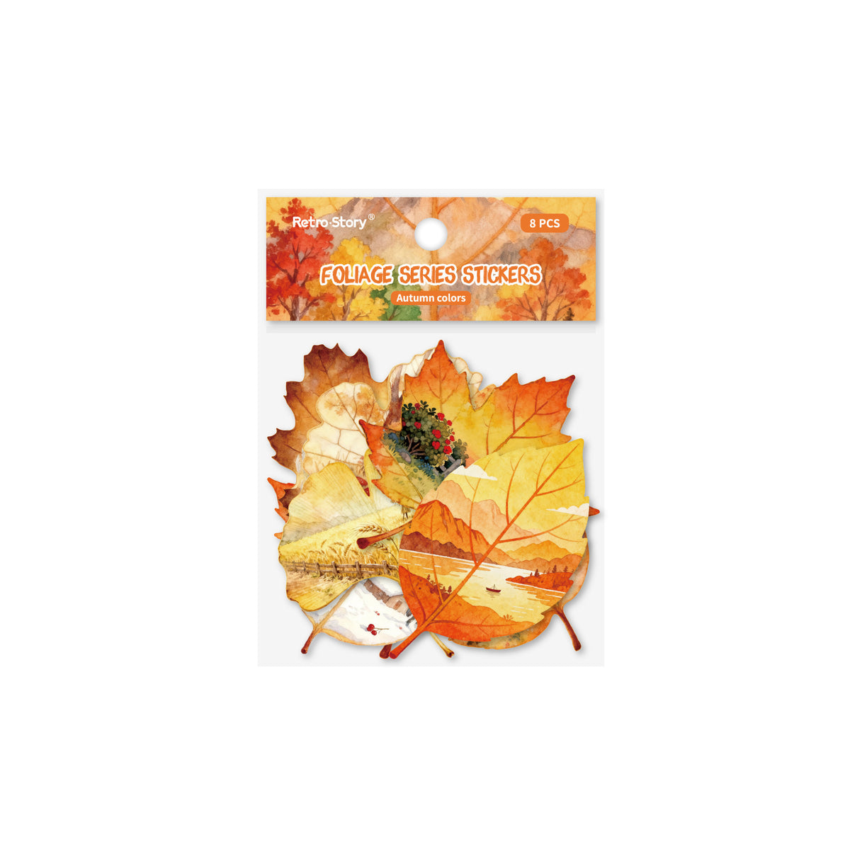 Retrostory Foliage Series Stickers Creative Leaf Landscaping Stickers Decorative Materials Handbook Material Base Stickers
