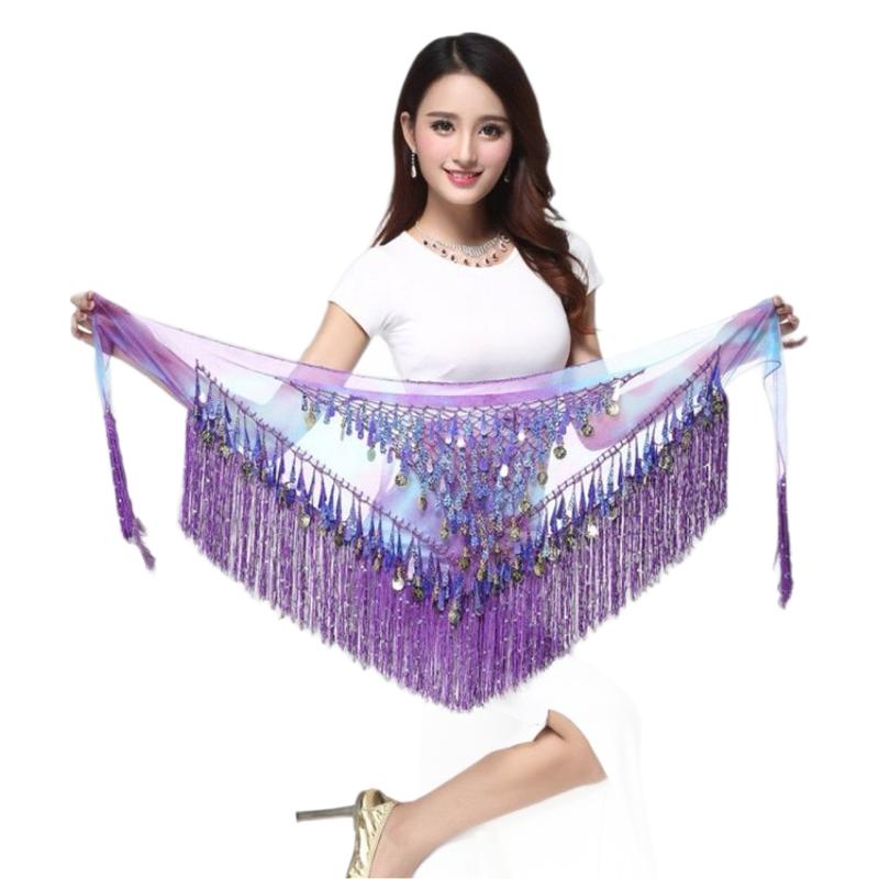 Halloween in stock Indian Dance Dress Flash Tassel Waist Towel Belly Dance Hip Towel Waist Chain Latin Dance Waist Towel Wholesale