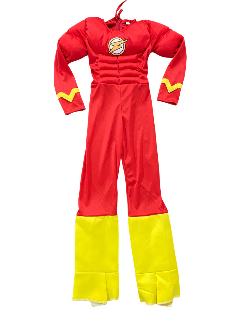 Halloween Kids Superhero Muscle Dress Up The Flash Dress Up Boys Anime Figure Cosplay Costume