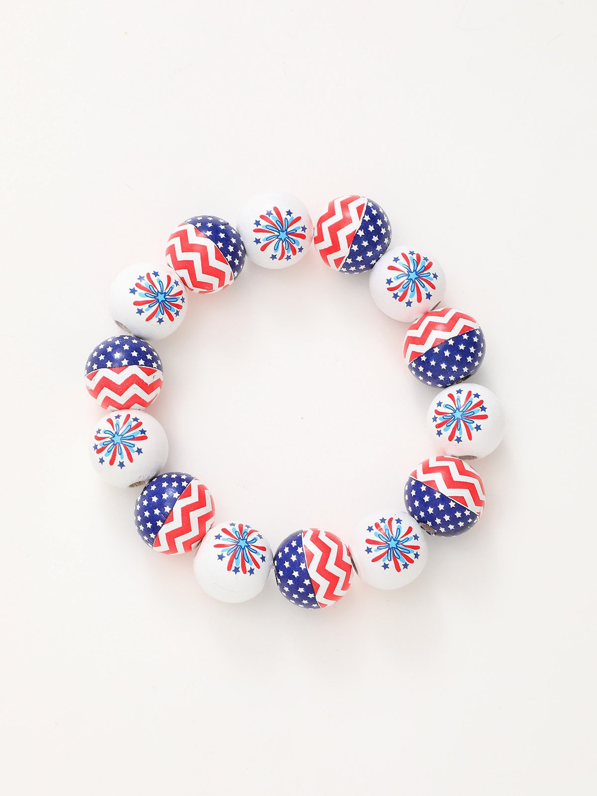 Sporty Baseball Independence Day Halloween Wooden Beads Wooden Fruit Summer Party Keychain Bracelet