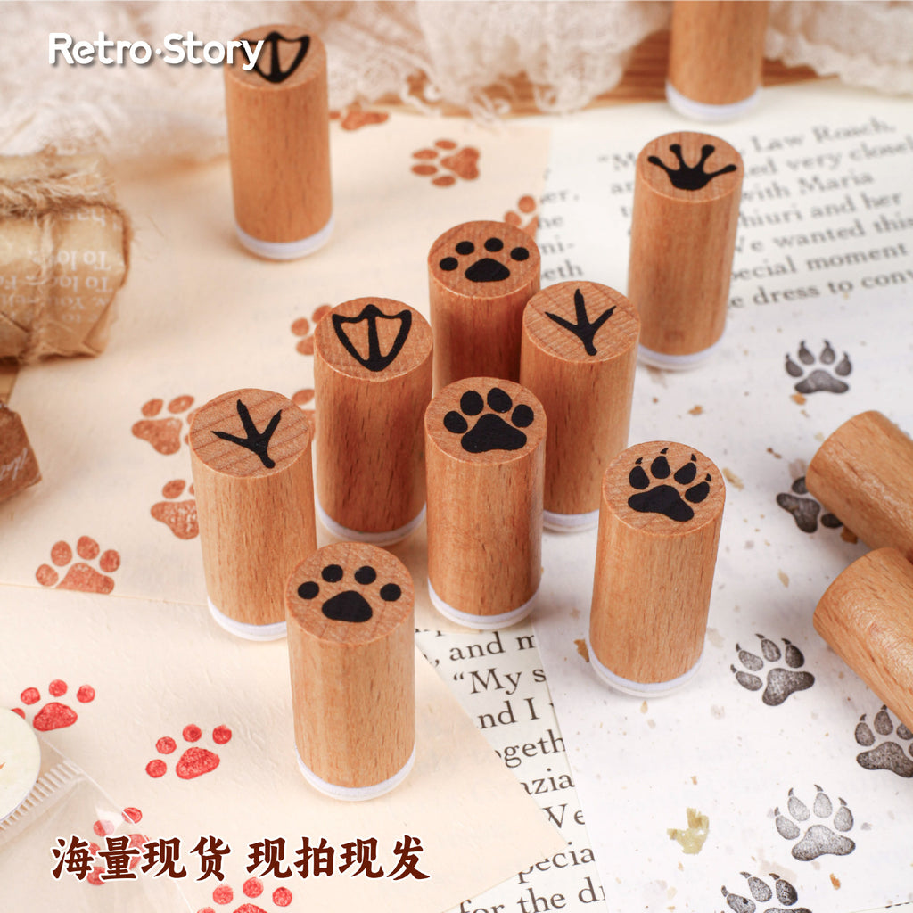 Retrostory Claw Series Base Print Creative Cartoon Animal Paw Material Decorative Journal Stamps