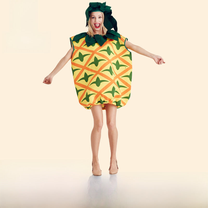 New Fruit Pineapple Style Play Dress Halloween cosplay Stage Performance Hooded Pineapple Costume