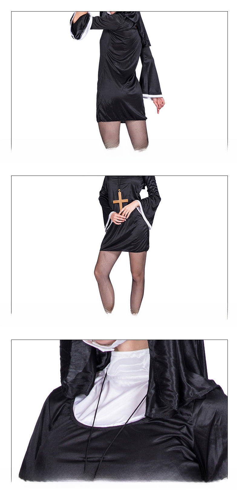 Easter Halloween Carnival Cosplay Party Costume Adult Nun Cosplay Stage Costume