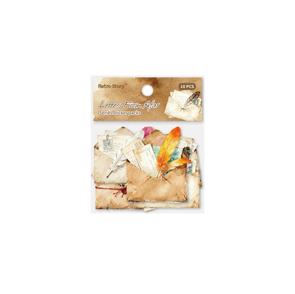 Retrostory Letters from Afar Series Natural Boundless Fallen Leaf Specimen Decorative Material 10 Handbook Sticker Packs