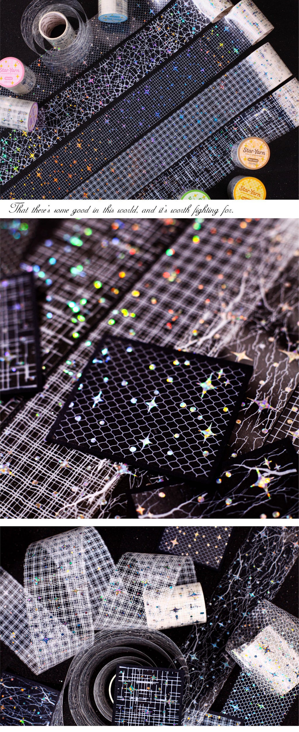 Retrostory Star Yarn Series Stereo Hot Stamping Pet Handbook DIY Border Background Yarn Decorative Collage Tape