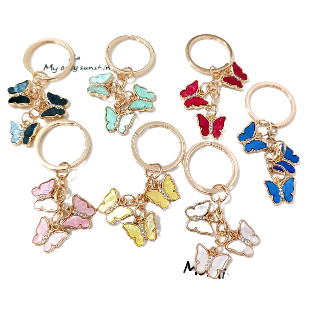 Cross-border new butterfly keychain European and American pendant key accessories schoolbag pendant decoration accessories wholesale