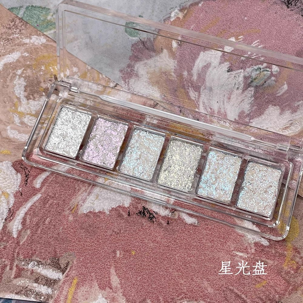 Nail glitter powder cloth spirit mud six palace grid new burst flash solid Maillard starlight ice through DIY nail decorations