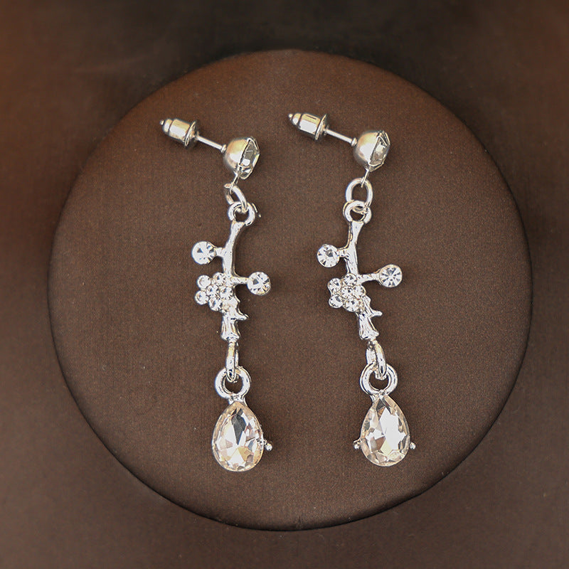 Korean Bride Necklace Earrings Two-piece Decorations Wedding Yarn Wedding Jewelry Wedding Accessories Dance Studio