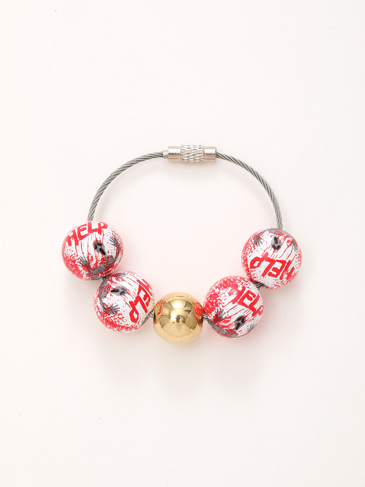Sporty Baseball Independence Day Halloween Wooden Beads Wooden Fruit Summer Party Keychain Bracelet