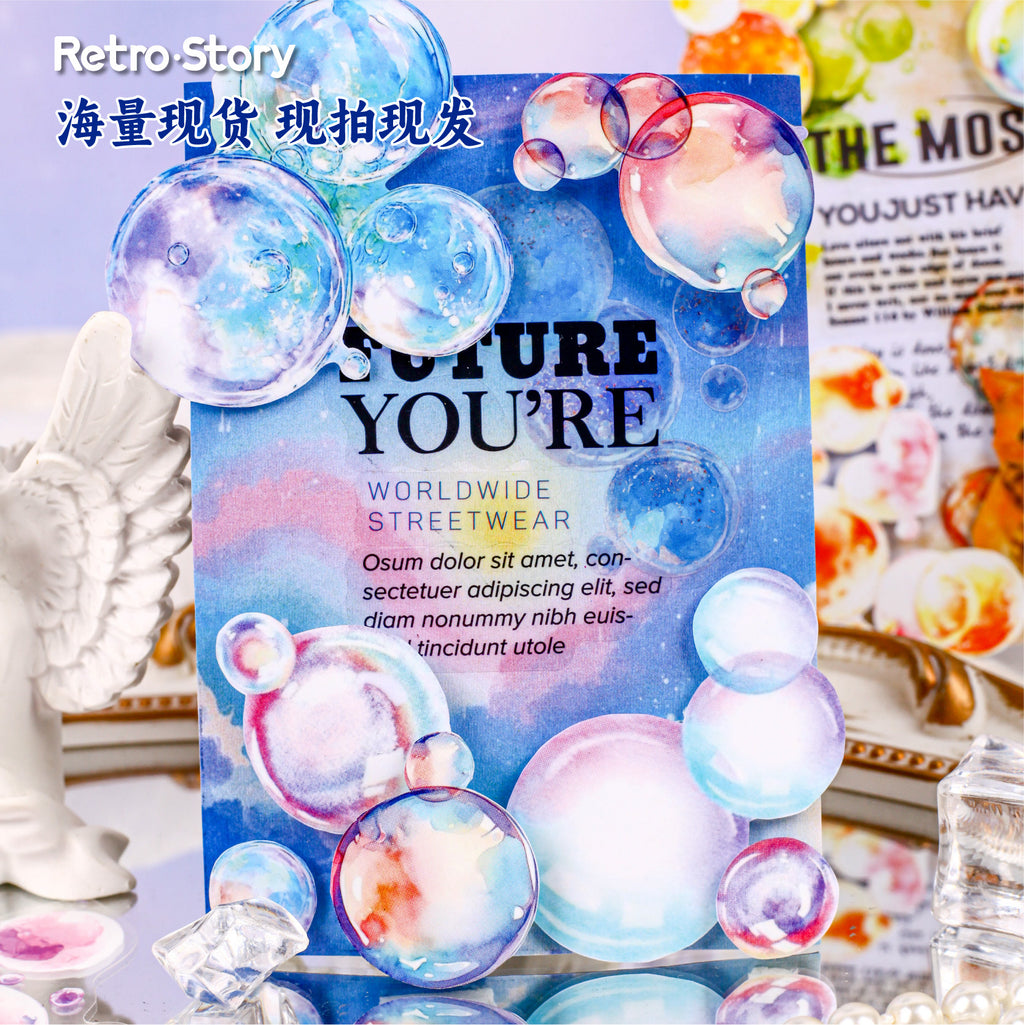 Retrostory Dream Bubble Wonderland Series Creative Bubble Base Handbook Landscaping Collage Paper Decorative Material Paper Sticker