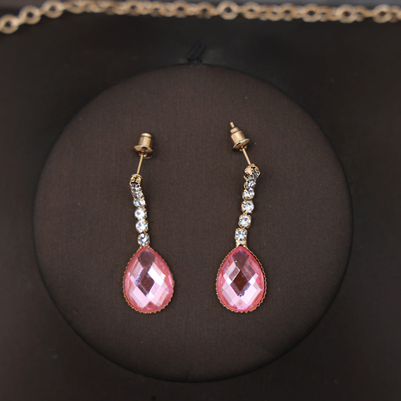 Korean Bride Necklace Earrings Two-piece Decorations Wedding Yarn Wedding Jewelry Wedding Accessories Dance Studio