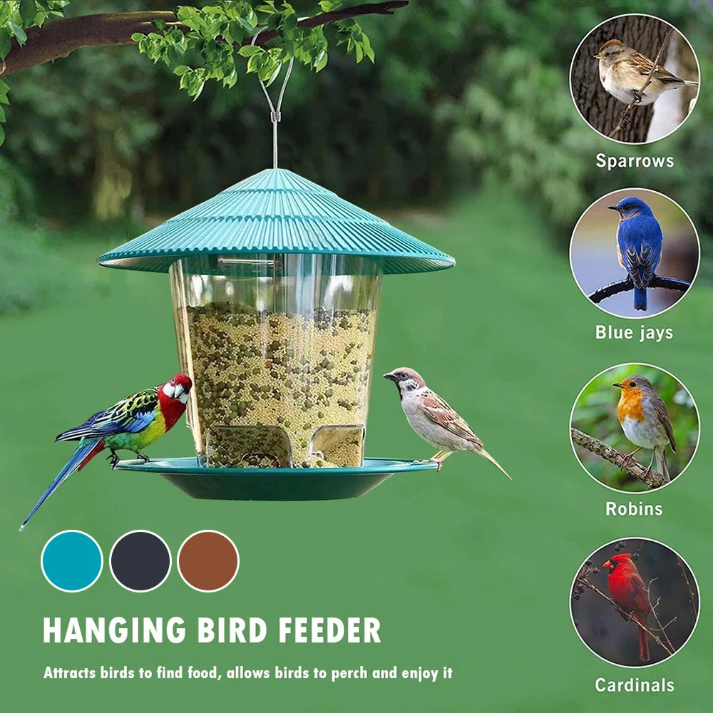 Garden Gazebo Hanging Wild Bird Feeder Outdoor Container With