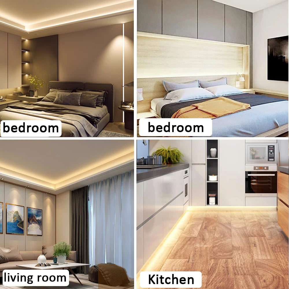 COB LED Strip Light 220V EU Plug High Brightness Flexible Ribbon Tape 220V Led Strip For Home Kitchen Lighting