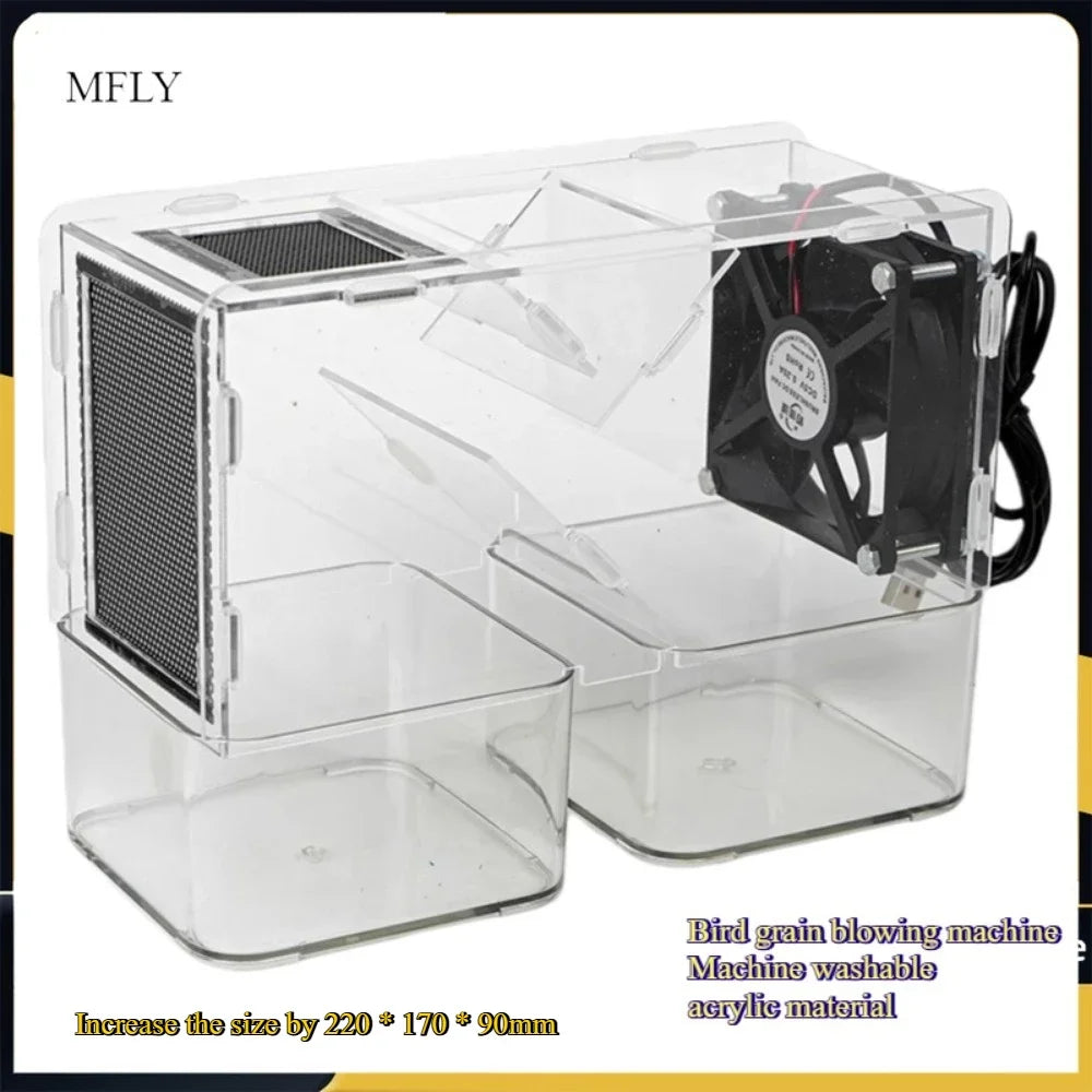 Mini Bird Grain Blowing Machine Household Washable Electric Bird Food Cereals Peeling Shell Blower Birds Supplies Tool