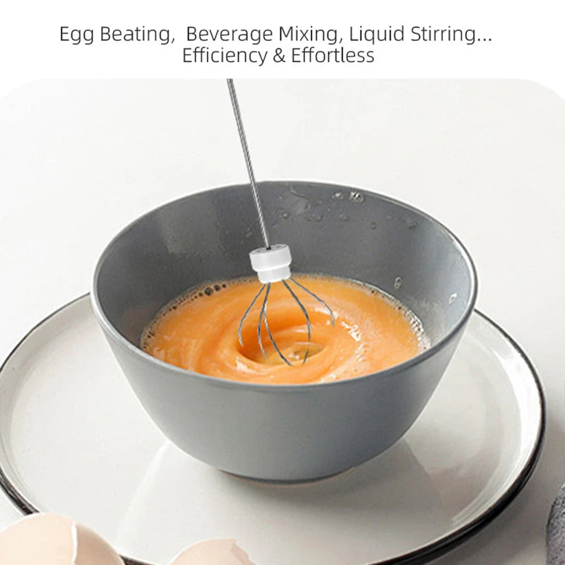 HOT  Electric Milk Frother + Egg Beater Wireless Type-C Charging 3 Speeds Mini Handheld Foam Maker Coffee Whisk Cooking Tools