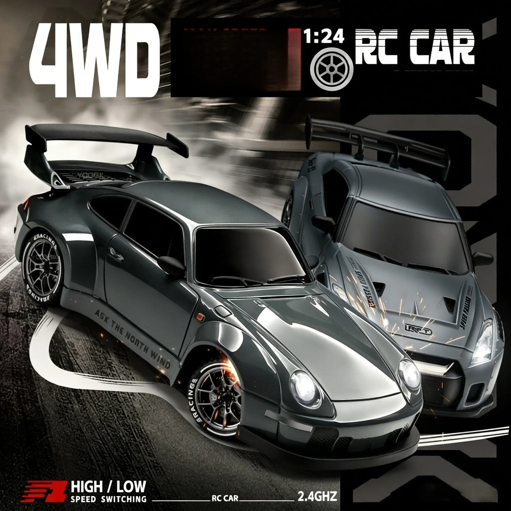 1:24 Scale RC Drift Car With Colorful LED Lights