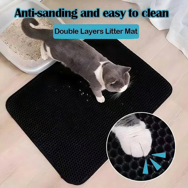 Eva Cat Litter MatDouble Layer Waterproof Cat Litter Mat Pet Litter Box Mat Pet Toilet Cat Mat Cat Toilet Mat