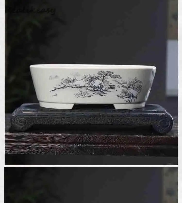 6Size Purple Sand Flower Pot Ceramic Bonsai Pot Handmade Succulent Flower Pot Chinese Landscape Flower Pot Home Decor LE302